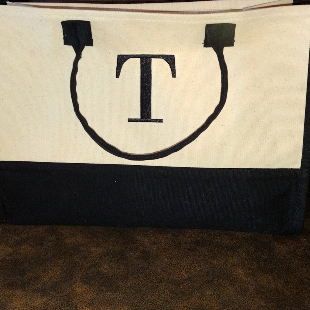 Large Talbot's Duffel / Tote Handbag in EUC - Cream color and Black